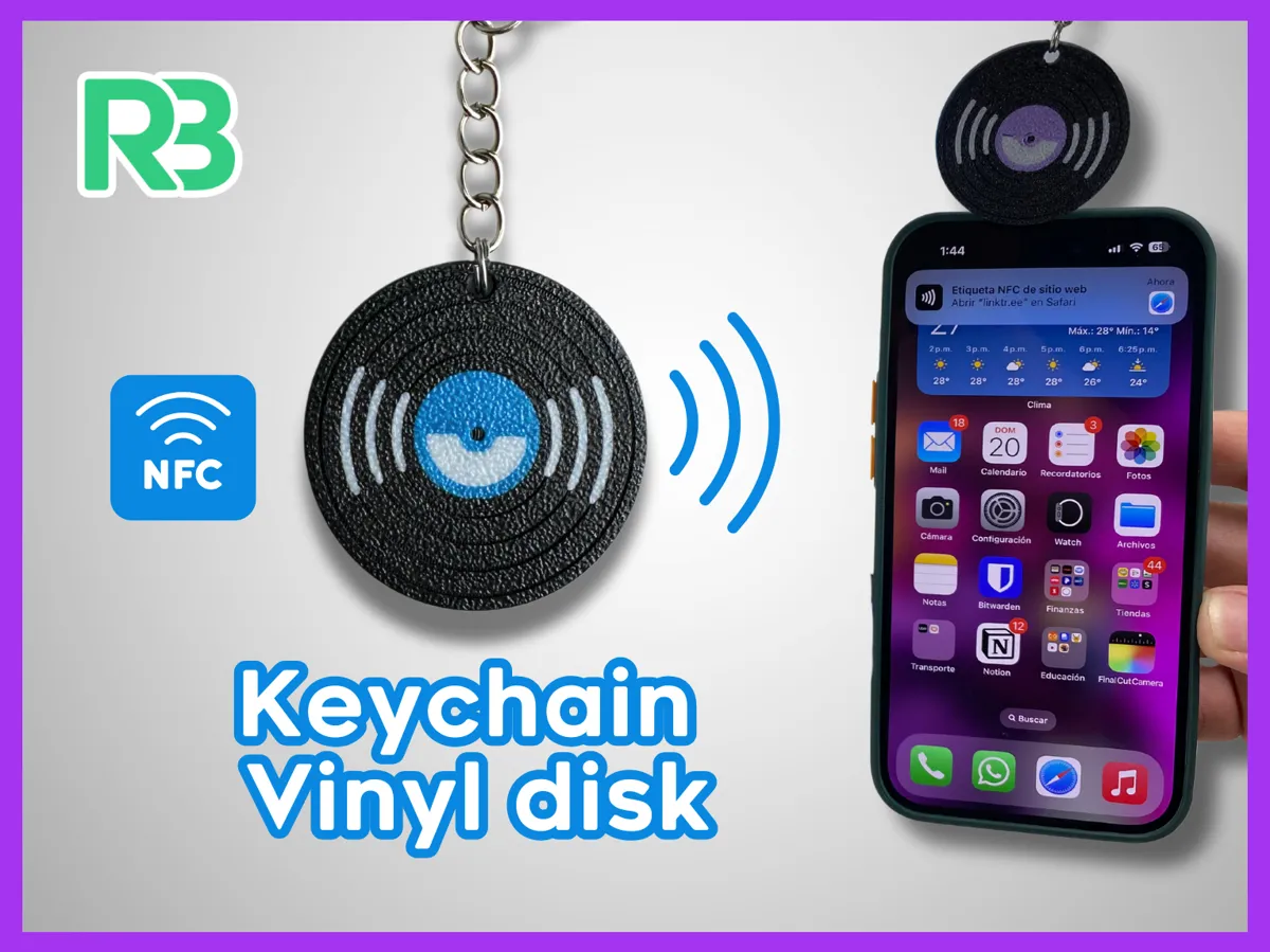 Vinyl Record NFC Keychain